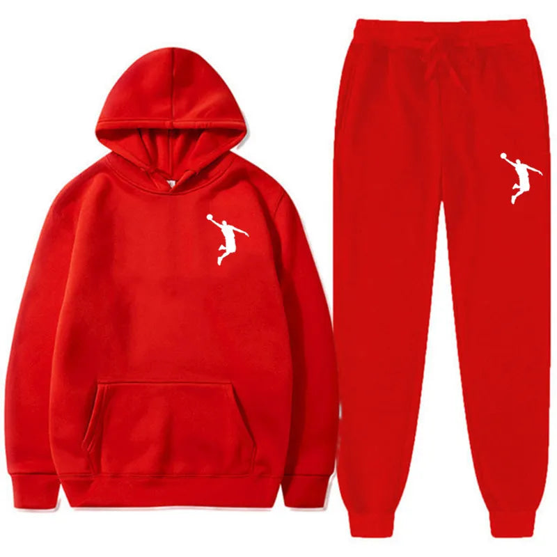 Sports Basketball Brand Sweatshirt Sweatpants Men Women 2 Pieces Sets Tracksuit Fashion Casual Hooded Sportswear Sudadera Hombre