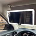 Espejos interiores de coche, placa de visera solar, espejo de maquillaje LED HD para niñas y mujeres, luz de relleno recargable, espejo de tocador fino Universal