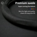 For Ford Mondeo Focus Raptor Puma Edge Explorer Ecosport Ranger F150 Kuga Car Suede Carbon fiber Anti-slip Steering Wheel Cover