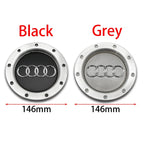 ABS 14.6CM 9 Hole Black Gray Hub Cap For Audi TT A2 A3 A8 S6 Q7 RS6 Badge Logo Hub Cap Accessories Car Large Hub Center