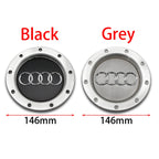 ABS 14.6CM 9 Hole Black Gray Hub Cap For Audi TT A2 A3 A8 S6 Q7 RS6 Badge Logo Hub Cap Accessories Car Large Hub Center