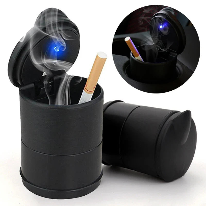 Cenicero LED portátil para coche, Cenicero Universal para coche, soportes para cenizas de cigarrillos, decoración Interior de coche, accesorios para Interior de 7x7x11cm