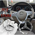 Emblema de logotipo para volante de coche de 52 mm y 57 mm, accesorios de estilo ABS para Mercedes Benz Serie C, E, S, CLA, CLS,