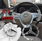 Emblema de logotipo para volante de coche de 52 mm y 57 mm, accesorios de estilo ABS para Mercedes Benz Serie C, E, S, CLA, CLS,