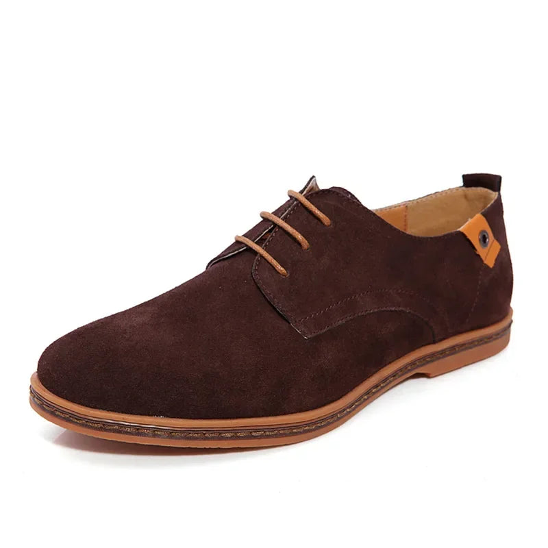 Zapatos de gamuza para hombre, zapatos de vestir de diseñador de lujo para hombre, zapatos clásicos cómodos para fiesta y boda, zapatos informales Oxford, zapatos planos de gran tamaño