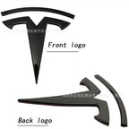 metal For Tesla- Car Front Emblem Rear Trunk Emblem Suitable for Model 3 Mode Y logo replacement rear and rear logos blackening
