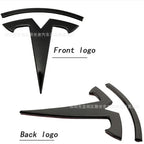 metal For Tesla- Car Front Emblem Rear Trunk Emblem Suitable for Model 3 Mode Y logo replacement rear and rear logos blackening