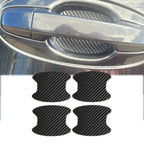 4 unids/set de molduras de estilo de coche, pegatina para puerta de coche, cubierta resistente a arañazos de fibra de carbono, piezas de película de protección de manija automática
