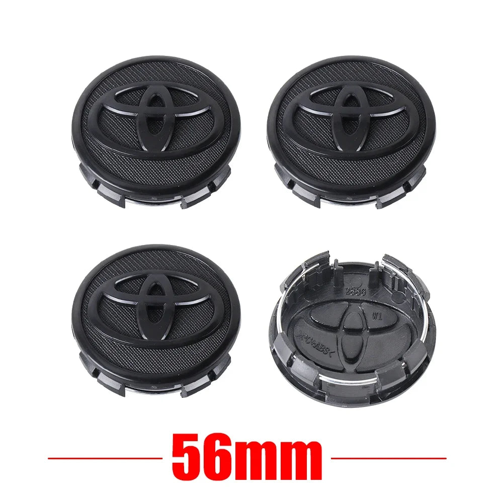 56/62mm Car Wheel Hub Center Caps 4PCS For Toyota Yaris Prius Rav4 Land Cruiser Highlander TRD Corolla C-HR Aygo Mod Parts