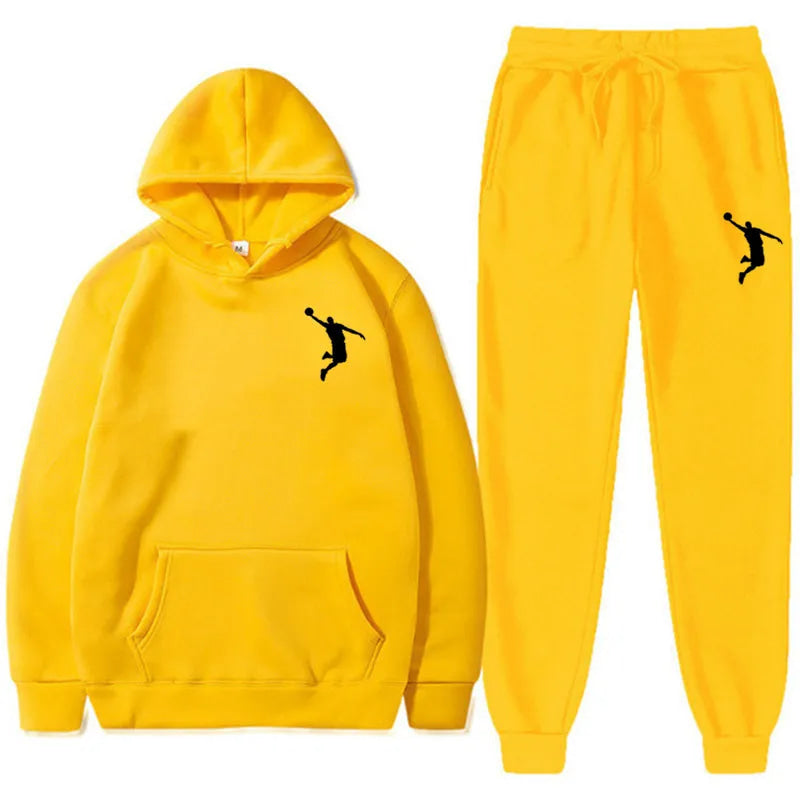 Sports Basketball Brand Sweatshirt Sweatpants Men Women 2 Pieces Sets Tracksuit Fashion Casual Hooded Sportswear Sudadera Hombre