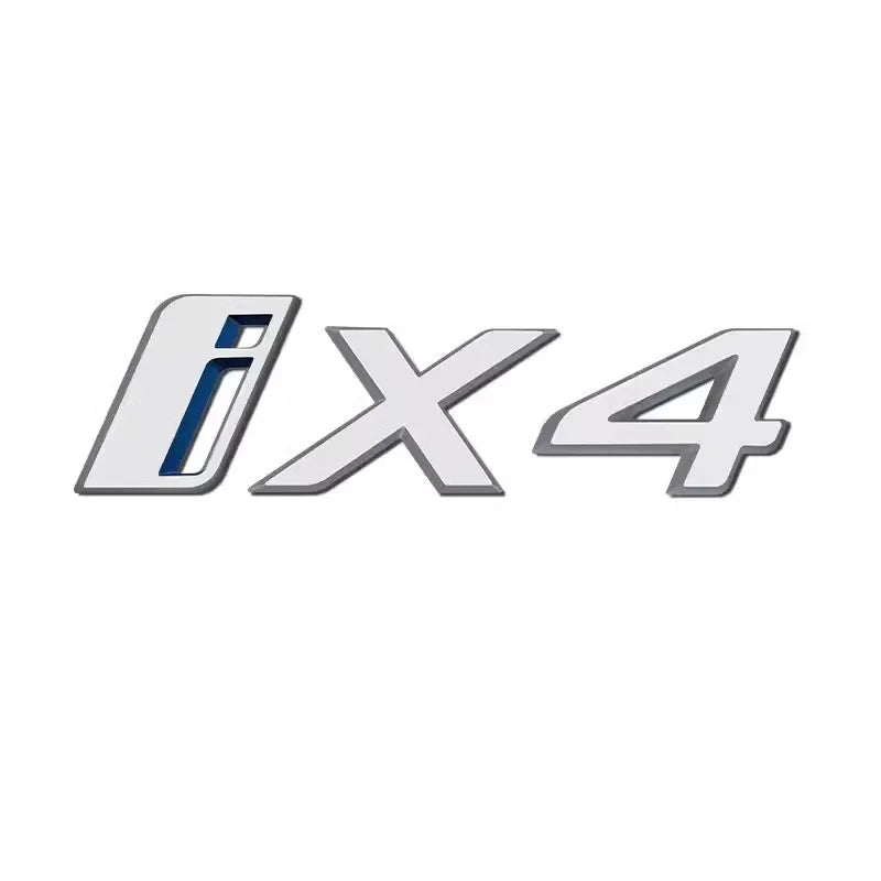 Car Stickers 3D ABS material Letters Rear Trunk Emblem Tailgate Decals For BMW i4 ix4 Black silver