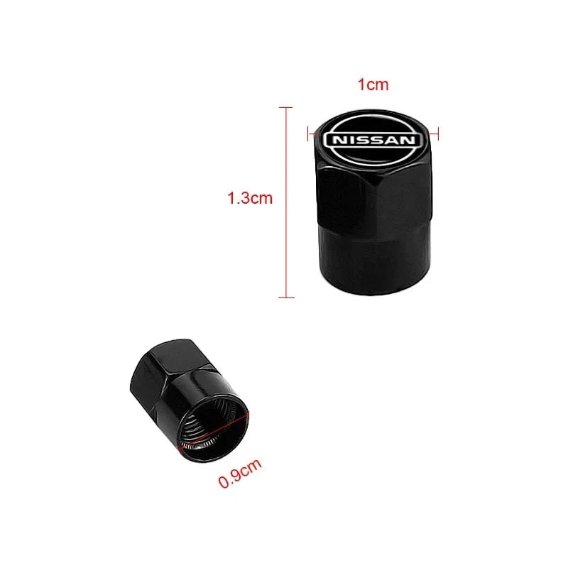 4pcs New Aluminum Car Tire Valve Hexagon Tire Dust Cap For Nissan Qashqai j11 j10 Juke X Trail t32 J32 Tiida Leaf Versa Skyline