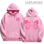 Family Pack Pink Awareness Ribbon Hoodies Survivor Support Winter Collection Spring and Autumn‌ Pink Ribbon Breast Cancer Gifts