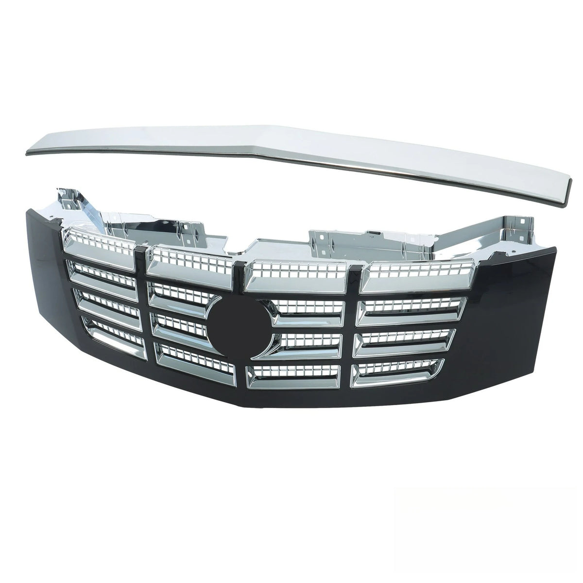 Complete Chrome Front Grille & Upper Trim Suit For Cadillac Escalade ESV 07-2014