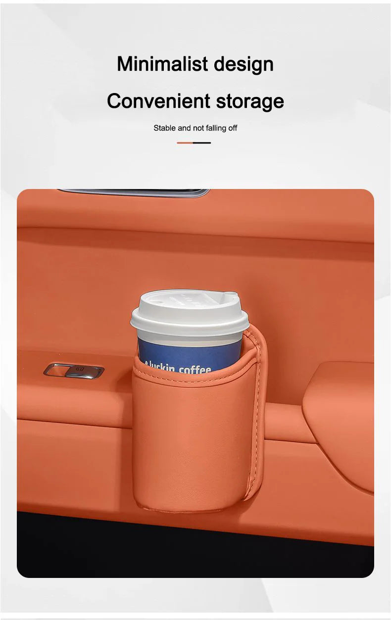 For Toyota Car Door Water Cup Holder Back Seat Drink Rack Leather Storage  Corolla Yaris Prius Camry Auris Avensis car sticker