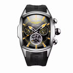 Reef Tiger 316L Stainless Steel Wine Barrel Automatic Watch Fashion Mulitfunction Tourbillon Mechanical Watches for Men RGA3069