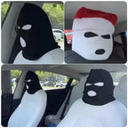 Universal Car Headrest Cover Car Seat Face Mask Ski Mask Halloween Christmas Funny Decoration for Tesla BMW Ford Volkswagen Kia