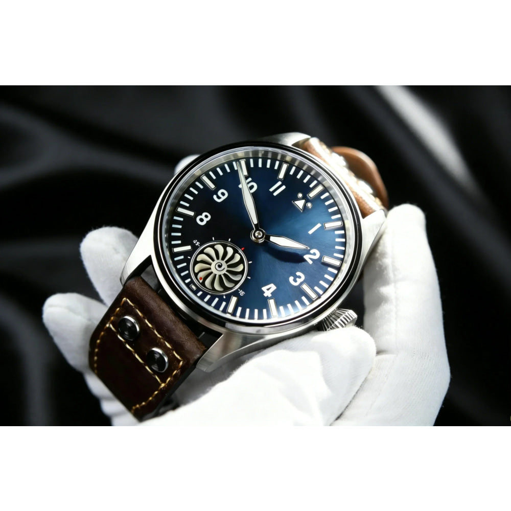 HRUODLAND Pilot Watch for Men BGW-9 Luminous Mechanical Wristwatch 316L Stainless Steel Sapphire Glass 10ATM Waterproof F016