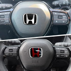 Car Steering Wheel Emblem H-Sticker For Honda Civic Accord City CRV Jade Fit Odyssey Hybrid Red Black Blue Interior Modification