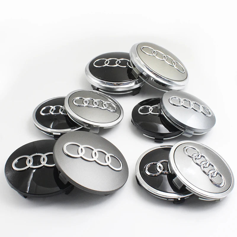 4PCS 60mm 61mm 68mm 69mm 77mm Car Wheel Center Cap Hub Cover Badge For Audi A6 A3 A4 A5 A6 Q2L Q3 Q5 Q7 Q8 R8 Hubcap Accessories