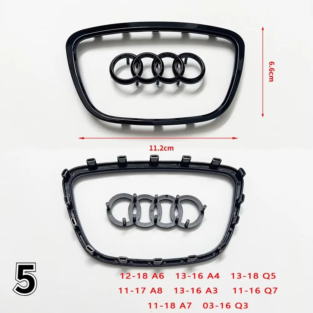 Automobile Steering Wheel Logo Bright Frame Strip Electroplated Car Logo Sticker For Audi A3 A4 B8 8P B9 8V A5 A6 C7 A7 Q3 Q5 Q7