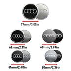 4PCS 60mm 61mm 68mm 69mm 77mm Car Wheel Center Cap Hub Cover Badge For Audi A6 A3 A4 A5 A6 Q2L Q3 Q5 Q7 Q8 R8 Hubcap Accessories