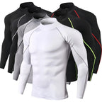 Camiseta deportiva de culturismo para hombre, camiseta para correr de secado rápido, Top de compresión de manga larga, camiseta de gimnasio para hombre, camiseta ajustada para Fitness Rashgard
