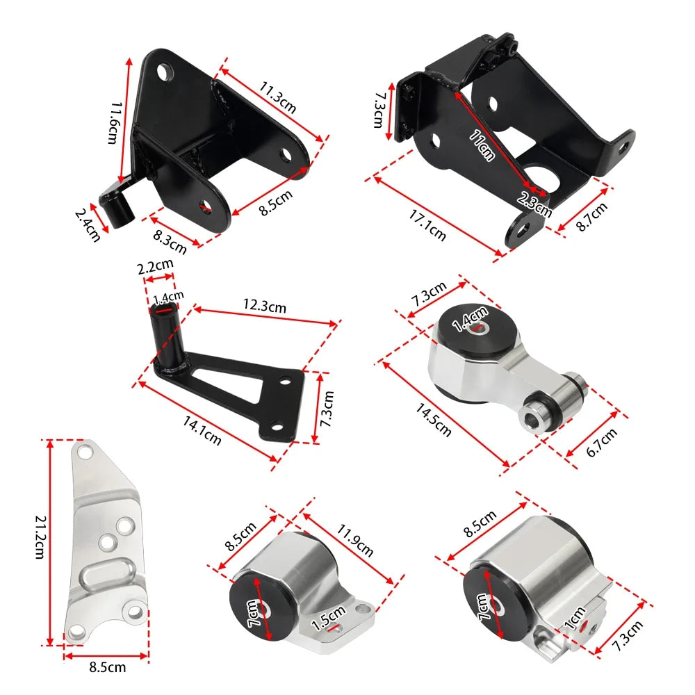 Engine Mounting Bracket Engine Swap Mount Kit Set For 2006-2011 Honda Civic Si K20 K24 FA FG FD