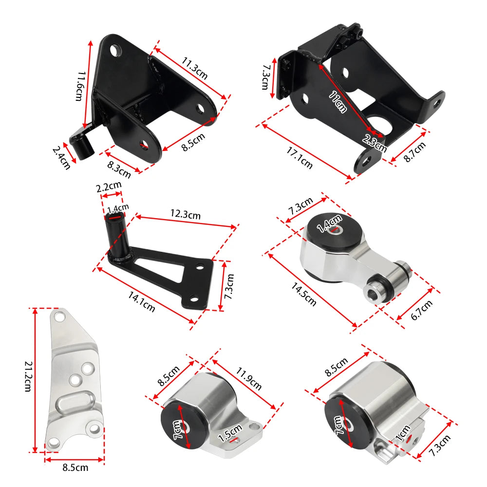 Engine Mounting Bracket Engine Swap Mount Kit Set For 2006-2011 Honda Civic Si K20 K24 FA FG FD