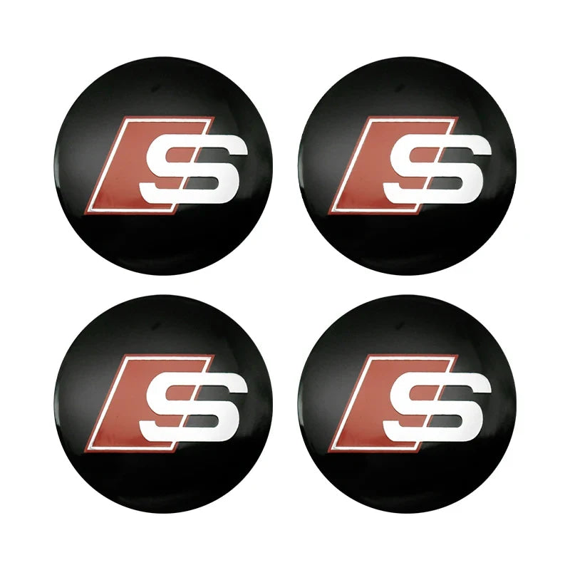 4Pc 56mm Car Wheel Center Hub Cap Rim Cover Emblem Stickers For Audi sline Rs A4 B7 B8 B9 A3 8P 8L 8V A5 A6 C6 C5 C7 A1 A7 A8 Q2