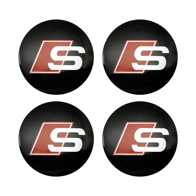 4Pc 56mm Car Wheel Center Hub Cap Rim Cover Emblem Stickers For Audi sline Rs A4 B7 B8 B9 A3 8P 8L 8V A5 A6 C6 C5 C7 A1 A7 A8 Q2