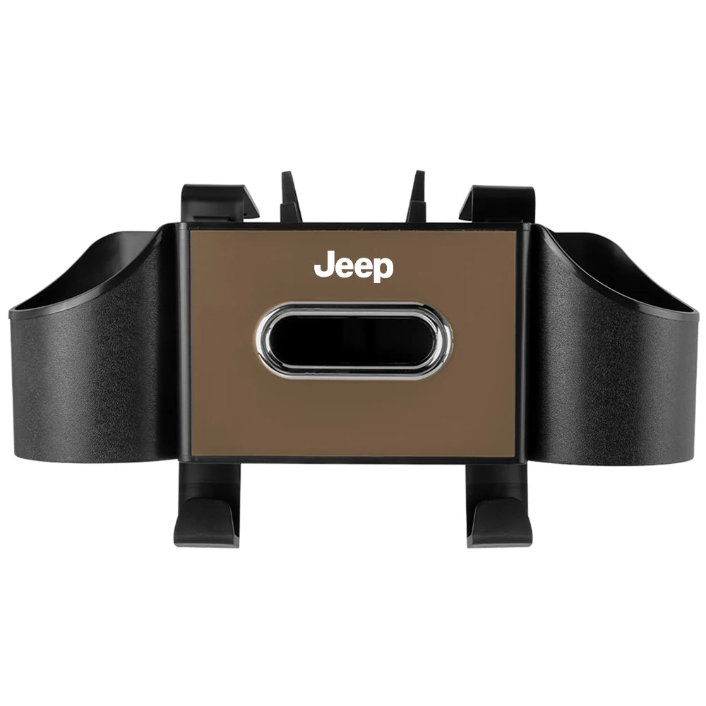 Car Backseat Tissue Organizer Cup Holder Accessories For Jeep Wrangler Renegade Compass Gladiator Cherokee Grand Patriot Libert