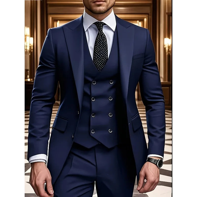 2026 Best Selling Formal Suit Single Breasted Business Outfit Four Seasons mens suits 3 piece