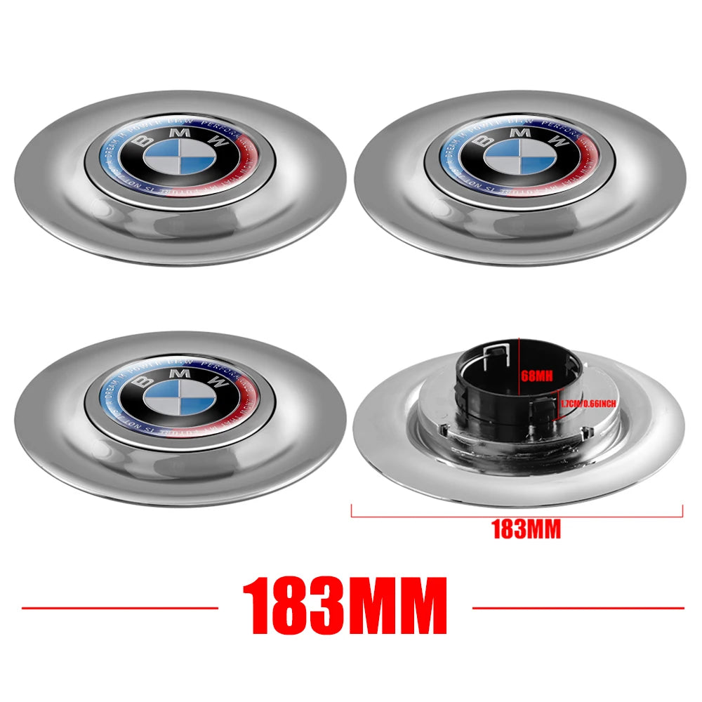 4Pcs 183mm Floating Car Wheel Center Caps Rims Hub Cover For BMW 50TH M Performance M3 M5 M6 F01 F20 F10 F13 F15 F16 F30 F34 F32