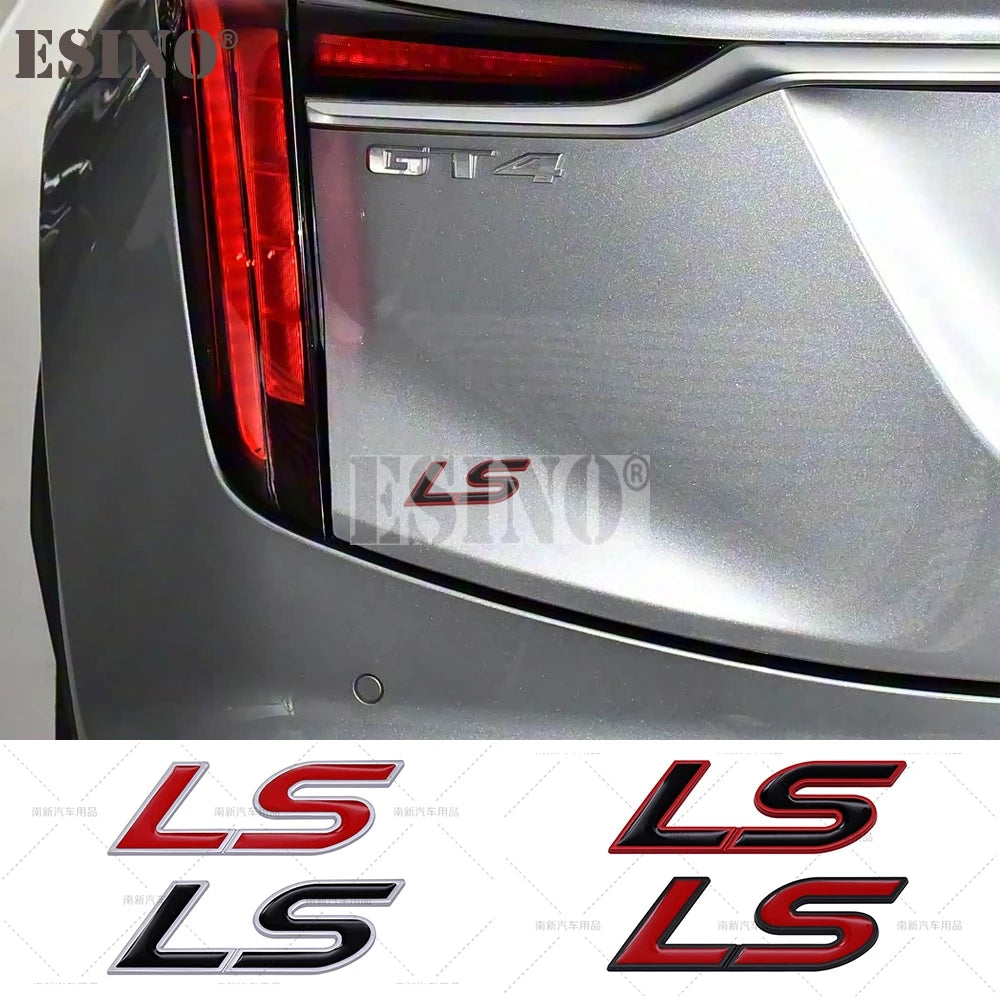 Car Styling 3D LS Car Metal Alloy Rear Trunk Fender Adhesive Badge Body Tailgate Displaceme Emblem For Cadillac CTS Escalade