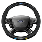 For Ford Mondeo Focus Raptor Puma Edge Explorer Ecosport Ranger F150 Kuga Car Suede Carbon fiber Anti-slip Steering Wheel Cover