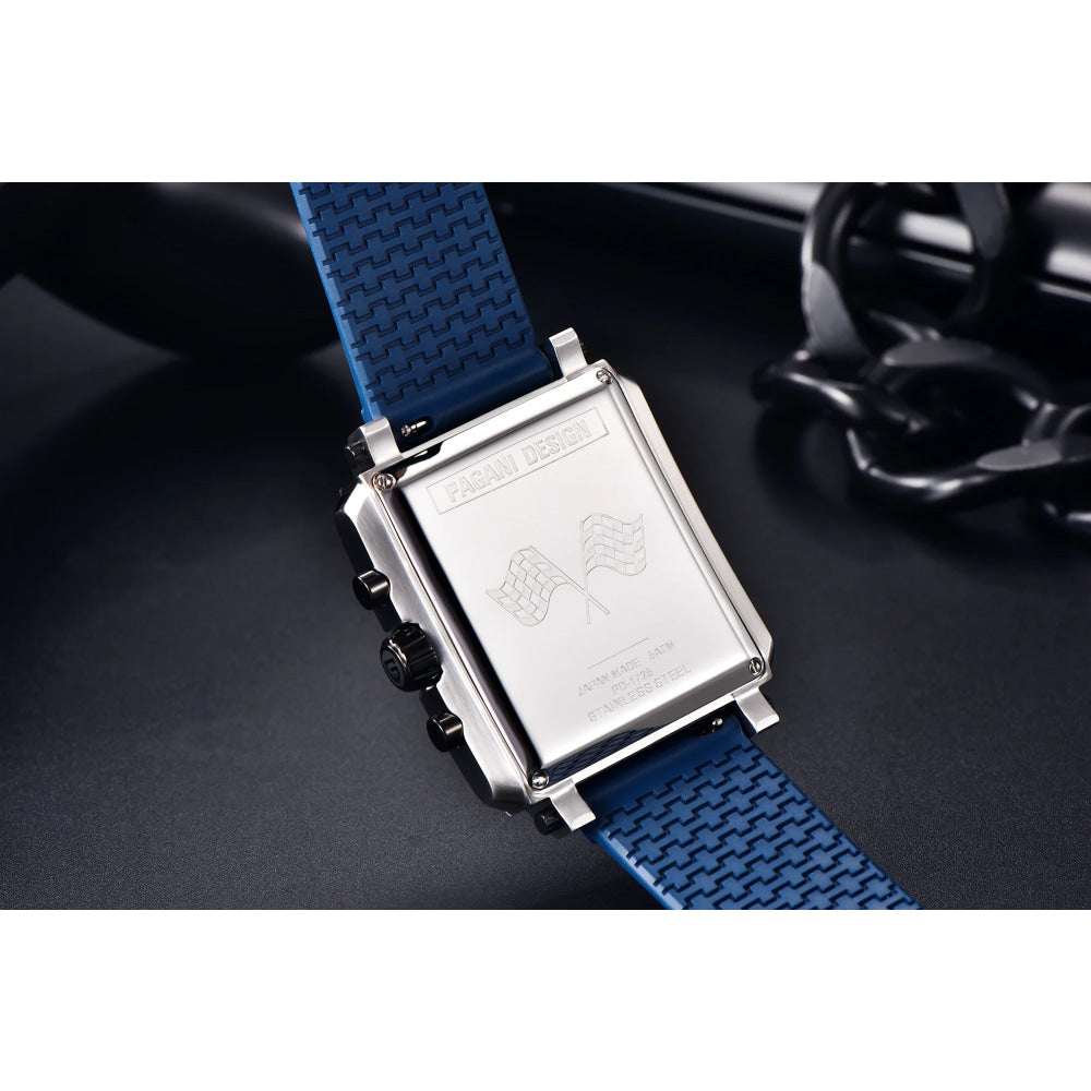 2026 New Pagani Design PD1725 Men Square Quartz Watch Chronograph 42MM Sapphire Glass Waterproof Racing Sports Silicone reloj
