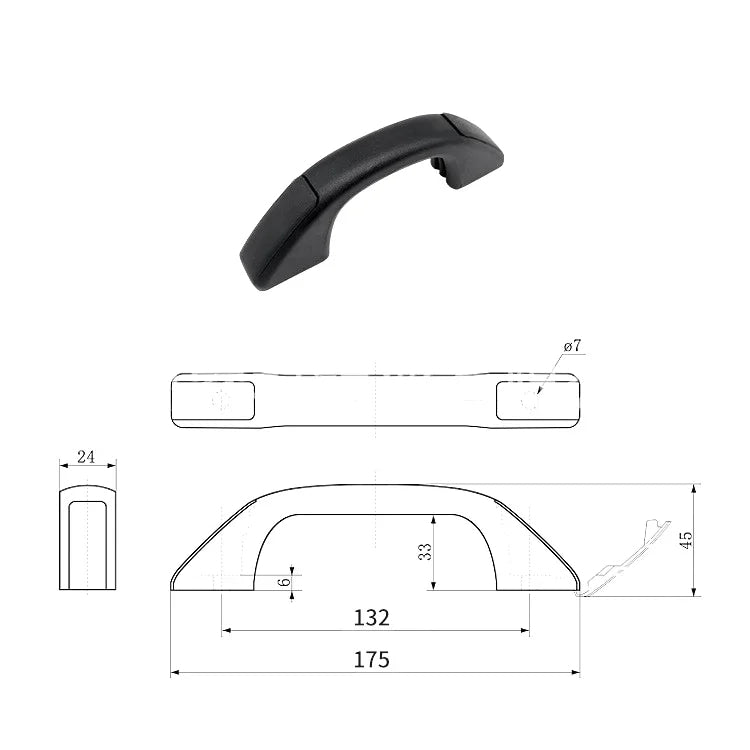 175mm Grab Pull Door Handles with Hole Covers Trailer Caravan Motorhome Van Car Exterior Parts Door Handles Replacement Parts