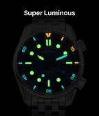 BERNY Automatic Diver Watch for Men Top Luxury Sapphire 316L Steel Blue Dial 200M Waterproof Mechanical Diving Men's Watches
