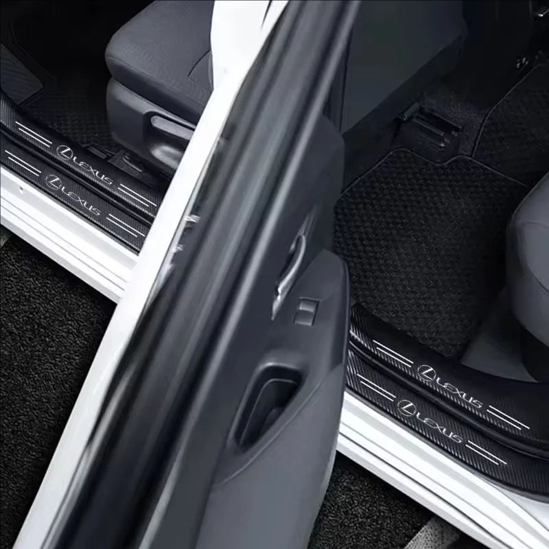 1/4/5Pcs Carbon fiber automotive parts car threshold stickers For Lexus F SPORT IS250 IS200 CT200h GS300 LS430 RX450h ERX400h