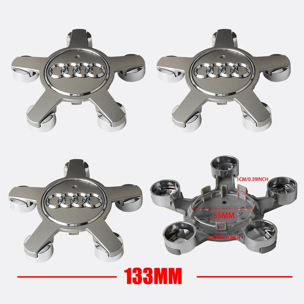 4PCS For Audi Sline TT A1 A2 A3 A4 A5 A6 A7 A8 8P B6 B7 B8 C5 C6 C7 Car Original Wheel Center Cap Hub Covers Badge Decal Sticker