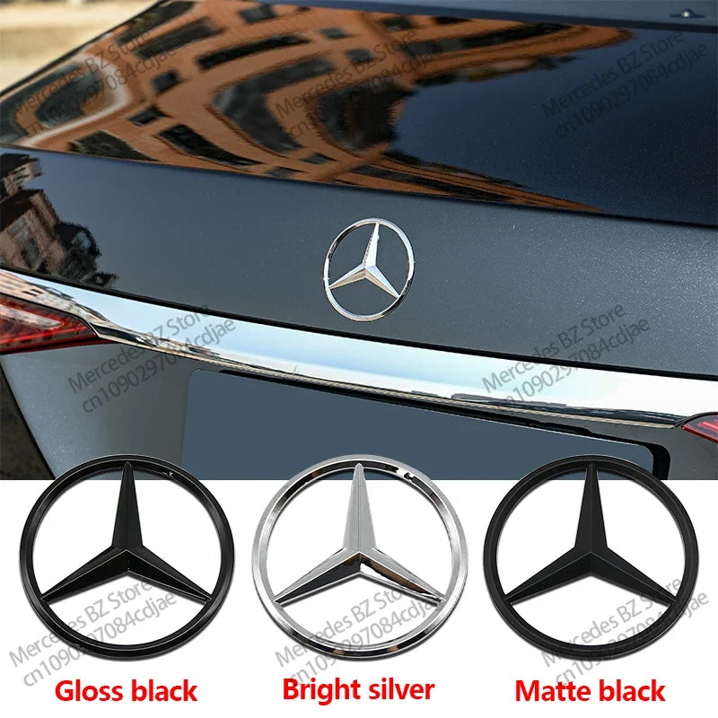 3D ABS Rear Star Logo Car Trunk Emblem For Mercedes Benz AMG W203 W204 W205 W212 W213 X253 X156 W166 W167 W176 W177 W223 W117