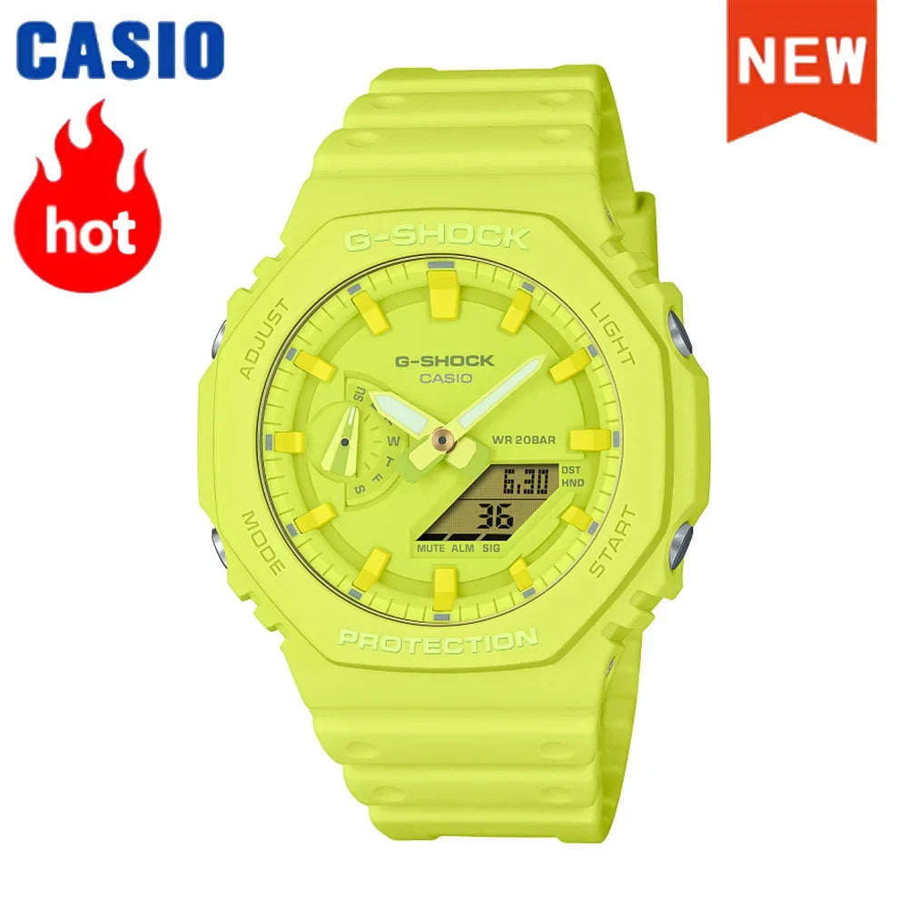 2026 Casio GA-2100 series men's watch Flame Inside trendy sportsmultifunctional fashion anti-shock color disc watch G-SHOCK