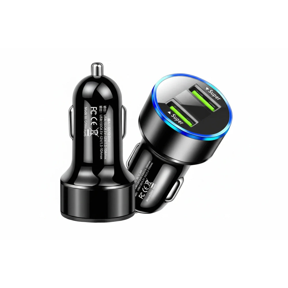 Cargador de coche de 240W, puertos USB duales, carga súper rápida de 120W con pantalla Digital, adaptador de carga rápida para IPhone, Samsung, Xiaomi