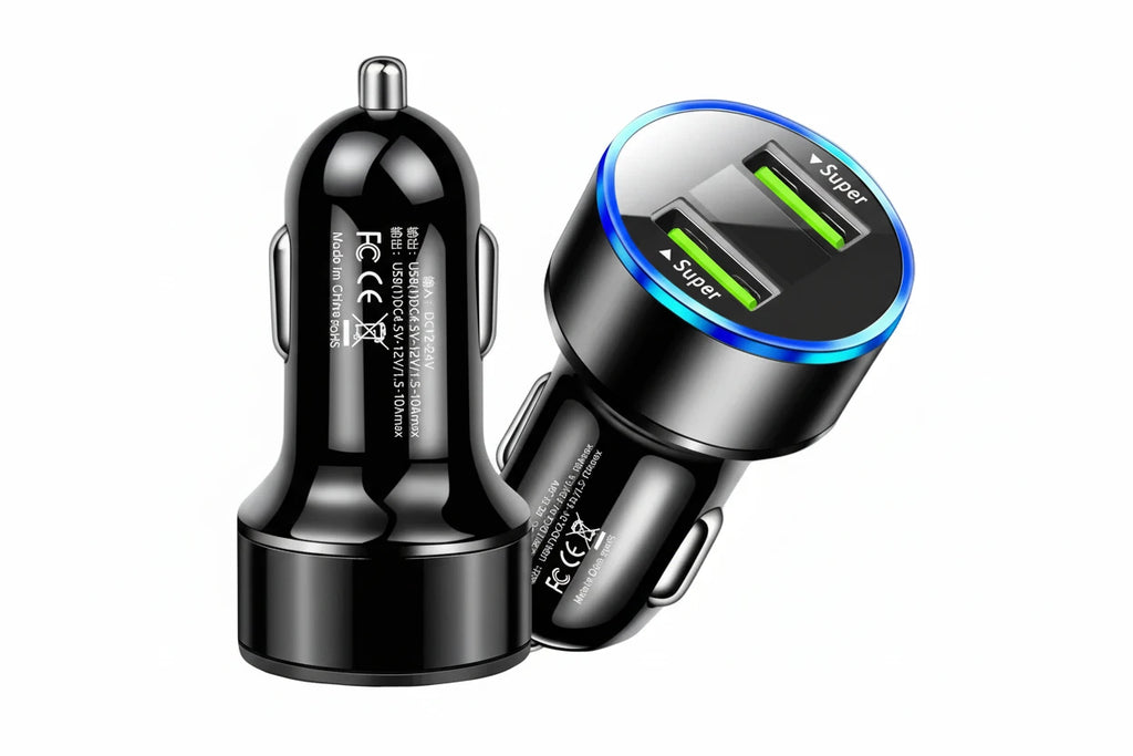 Cargador de coche de 240W, puertos USB duales, carga súper rápida de 120W con pantalla Digital, adaptador de carga rápida para IPhone, Samsung, Xiaomi