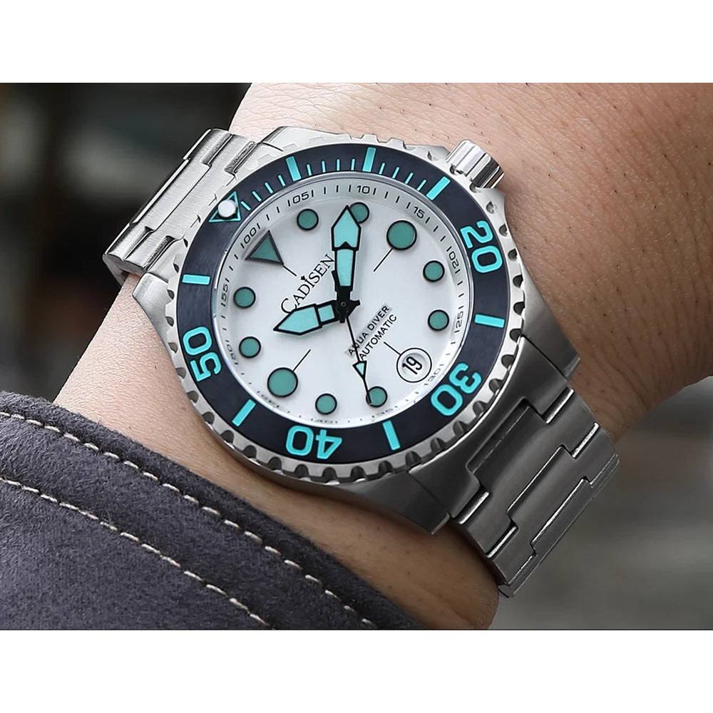 CADISEN AQUA DIVER New Brand Luxury Men Watches Automatic Watch Japan MIYOTA 8215 100M Waterproof Luminous Mechanical Wristwatch