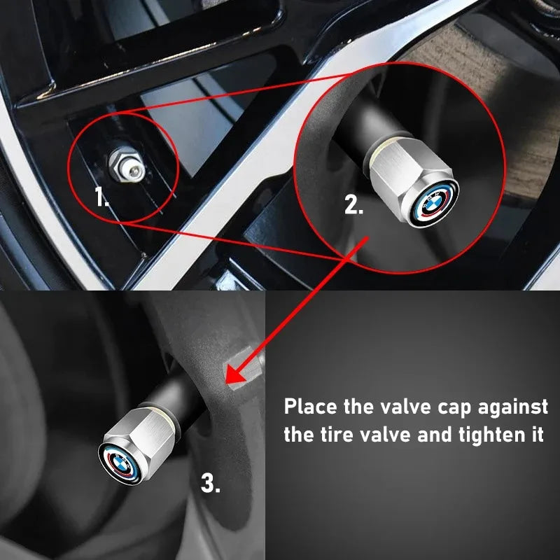 Car Wheel Tire Valve Air Stem Cap Cover For BMW X1 X3 E39 E46 E30 E36 E87 E60 E90 F26 G02 Personalized Decoration Accessories