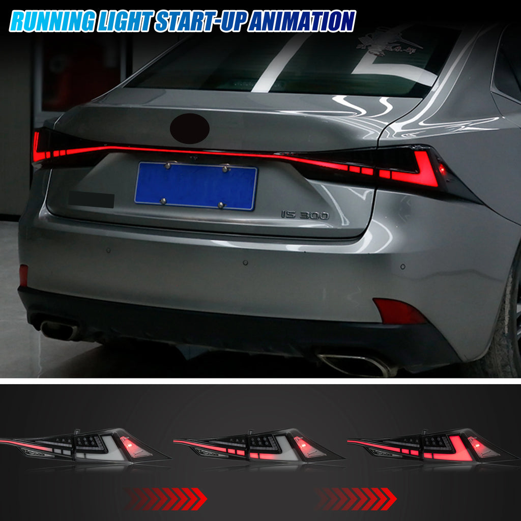 LED RGB Tail Lights for Lexus IS250 IS350 IS200t IS300 ISF 2014-2020 3IS Sequential Turn Signal Rear Trunk Lid Lamps Assembly