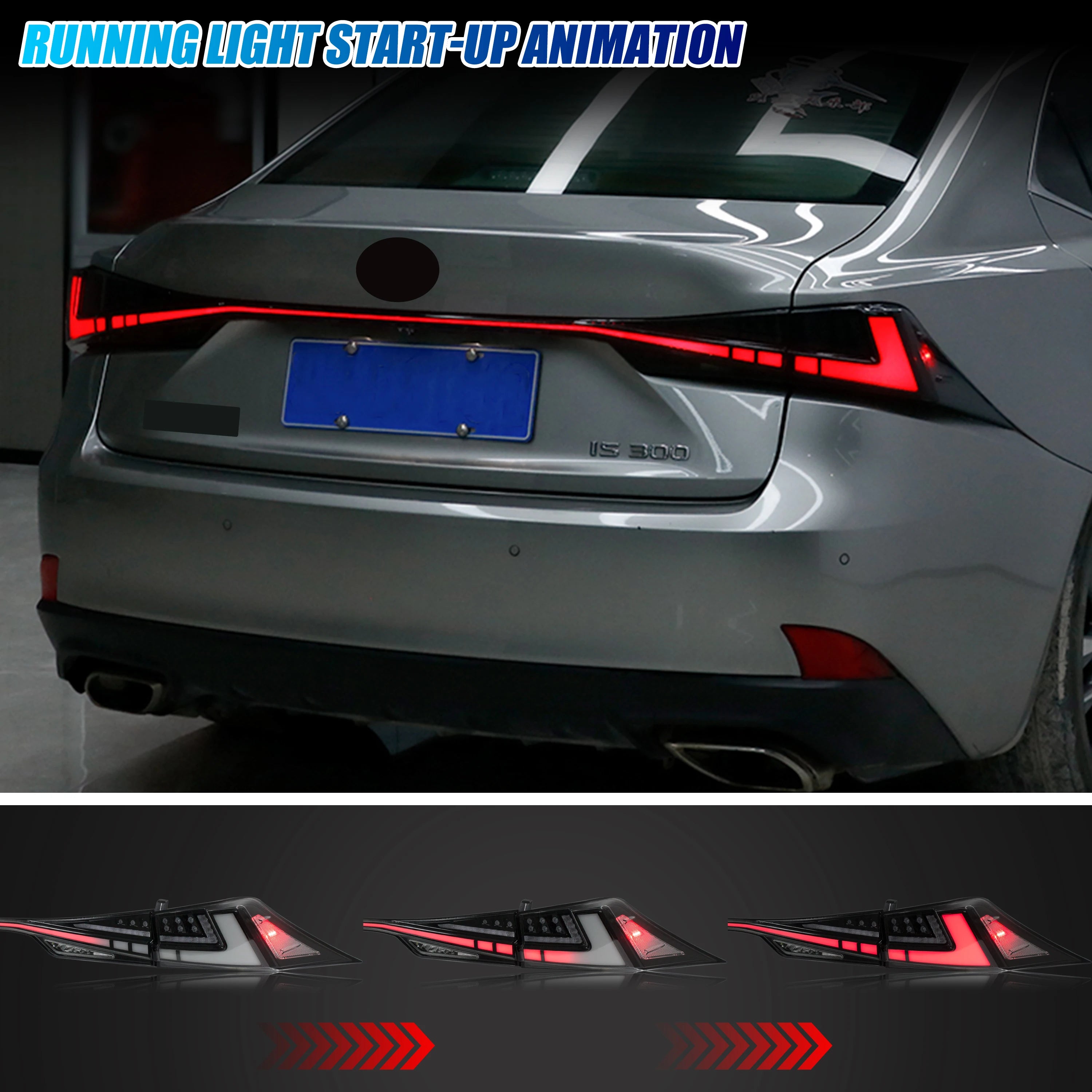 LED RGB Tail Lights for Lexus IS250 IS350 IS200t IS300 ISF 2014-2020 3IS Sequential Turn Signal Rear Trunk Lid Lamps Assembly