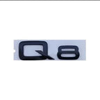AUDI Q8 4-Ring logo ABS Black Car Hood Front Grill Emblem Rear Trunk Badge Q8 Sticker Quarrto Sline Emblem For Q8 2018-2024